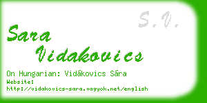 sara vidakovics business card